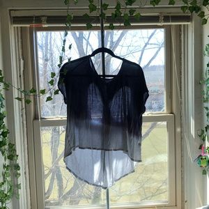 Sheer open back ombré top